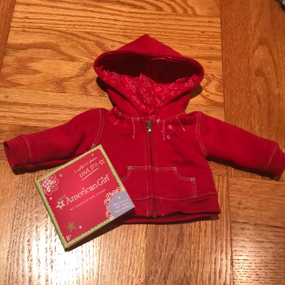 REAL American girl doll jacket and charm